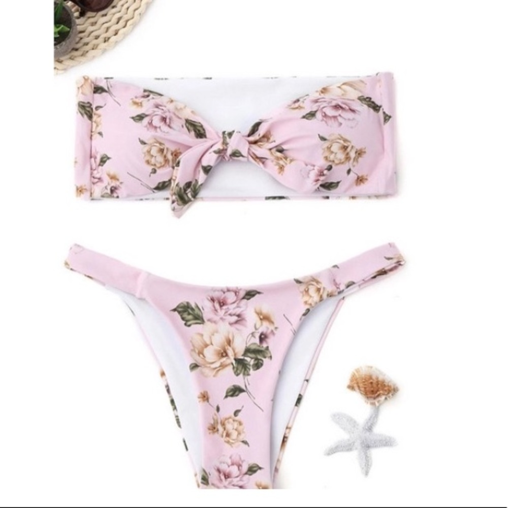 Boho floral bandeau bikini